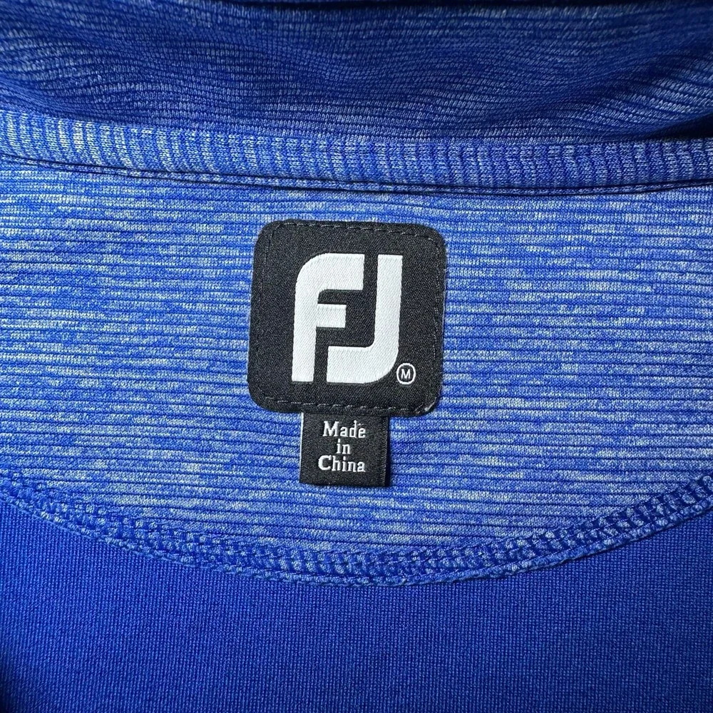 Foot Joy Pullover Quarter Zip Golf Performance Men Medium Sweater Heather Blue